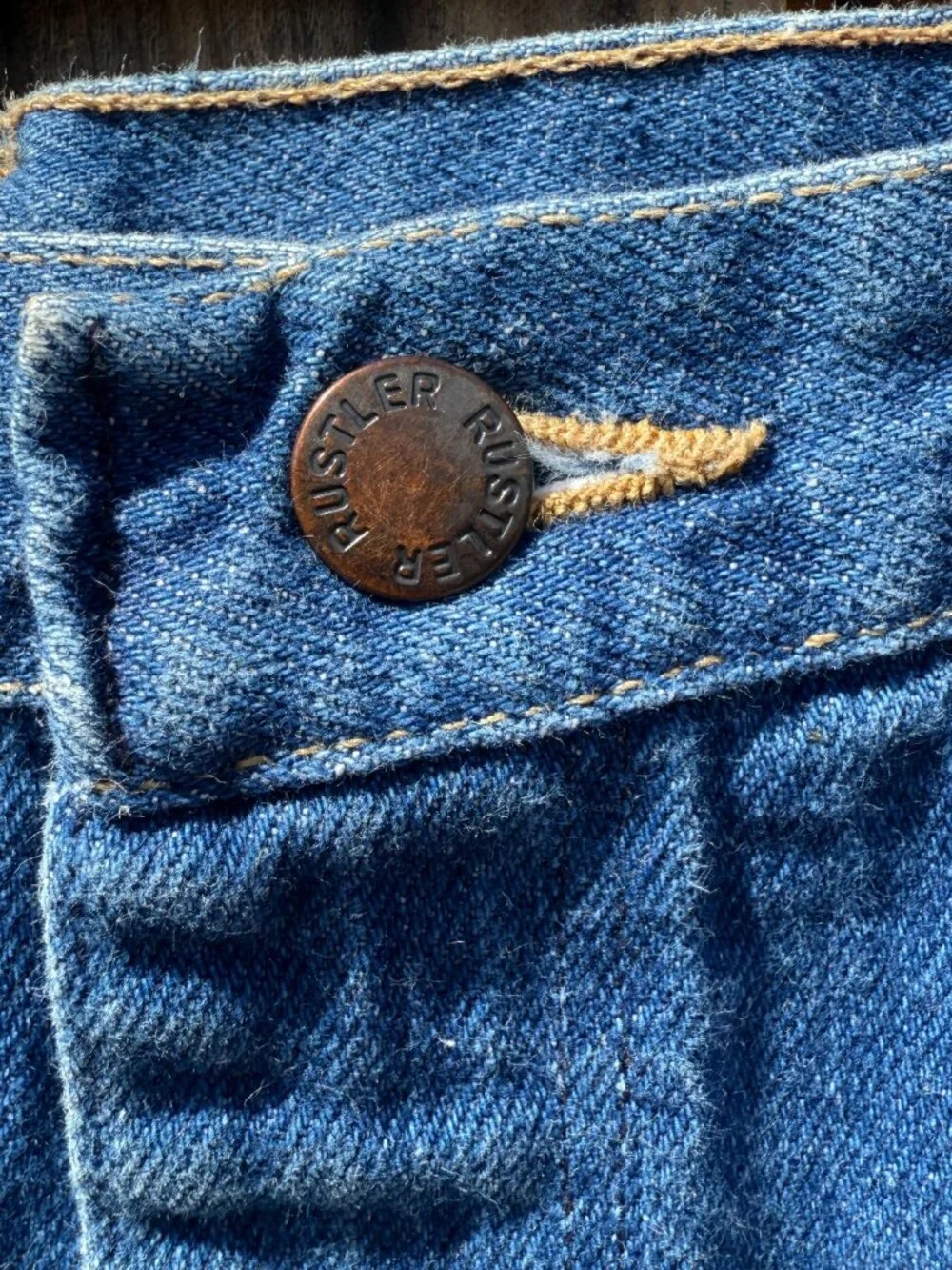 Vintage 90s Rustler High Waist Straight Leg Denim Blue Jeans | Size 31 X 30 - Picture 6 of 12